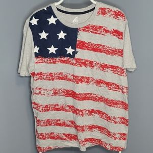 ADTN American Flag Shirt - Grey, Red, White, Blue-USA, Trump, maga, veteran,